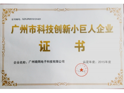 8.13.晓网科技创新小巨人证书